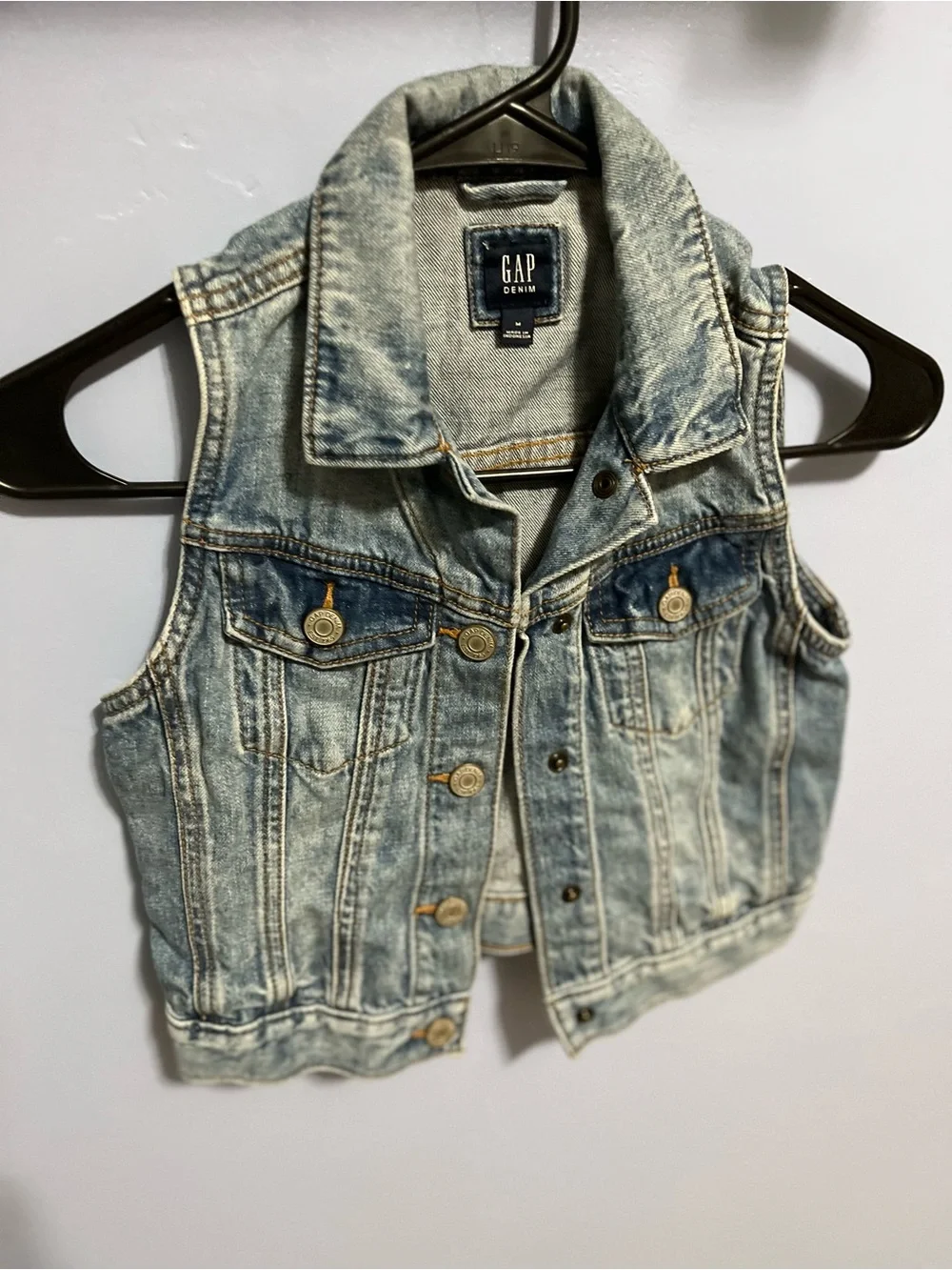 GAP Light Wash Denim Vest - Blue